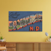 Bismarck, North Dakota - Scenes met grote letters Canvas Afdruk (Insitu (Woonkamer))