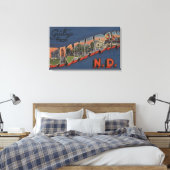 Bismarck, North Dakota - Scenes met grote letters Canvas Afdruk (Insitu (Slaapkamer))