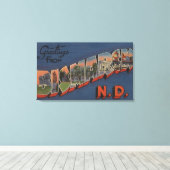 Bismarck, North Dakota - Scenes met grote letters Canvas Afdruk (Insitu (Houten vloer))