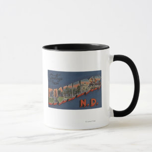 Bismarck, North Dakota - Scenes met grote letters Mok