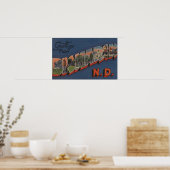 Bismarck, North Dakota - Scenes met grote letters Poster (Keuken)