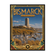 Bismarck North Dakota Vintage Art Deco Gouden Tijd