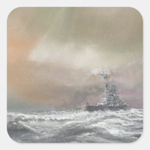 Bismarck signal Prinz Eugen 0959h24 mei Vierkante Sticker
