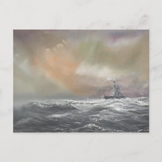 Bismarck signaleert Prinz Eugen 0959hrs Briefkaart (Voorkant)