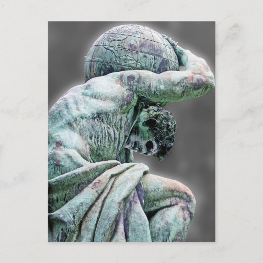 Bismarck Statue, Berlijn, Griekse God Atlas, Gray Briefkaart (Voorkant)