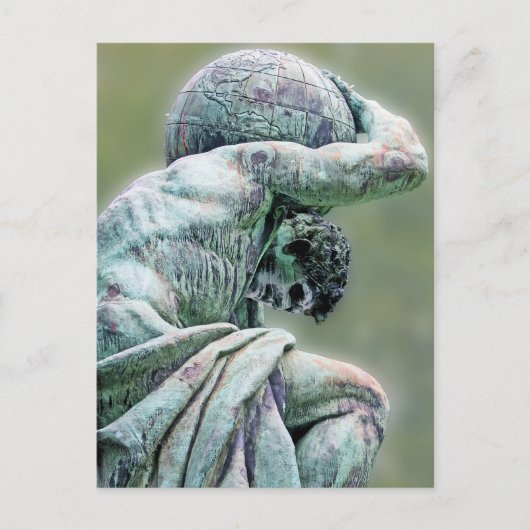 Bismarck Statue, Berlijn, Griekse god atlas, Groen Briefkaart (Voorkant)