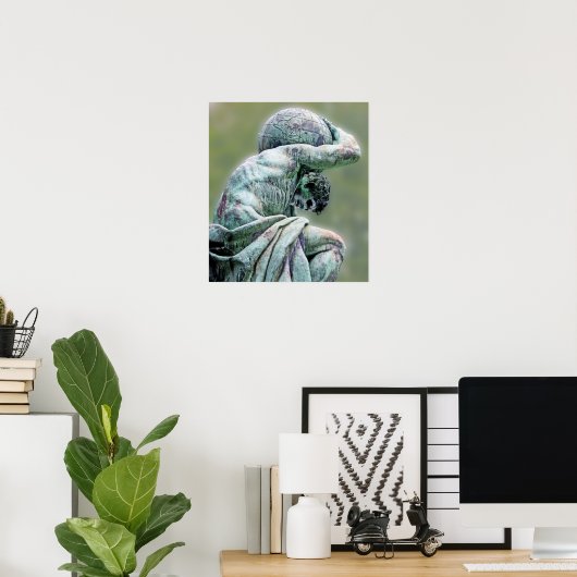 Bismarck Statue, Berlijn, Griekse god atlas, Groen Poster (Thuiskantoor)