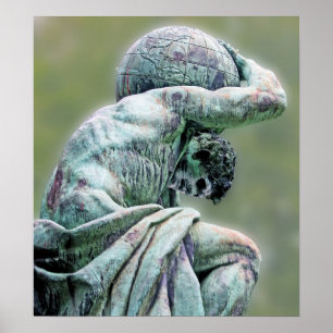 Bismarck Statue, Berlijn, Griekse god atlas, Groen Poster