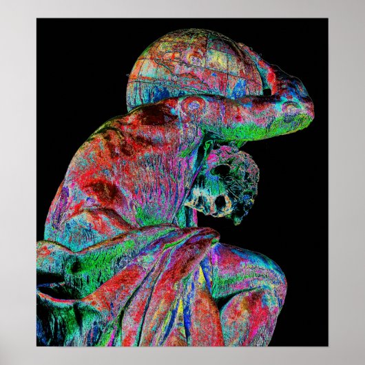 Bismarck Statue, Berlijn, Griekse godatlas, gekleu Poster (Voorkant)