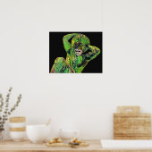 Bismarck Statue, Berlijn, Griekse godatlas, Zwarte Poster (Keuken)