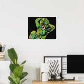 Bismarck Statue, Berlijn, Griekse godatlas, Zwarte Poster (Thuiskantoor)