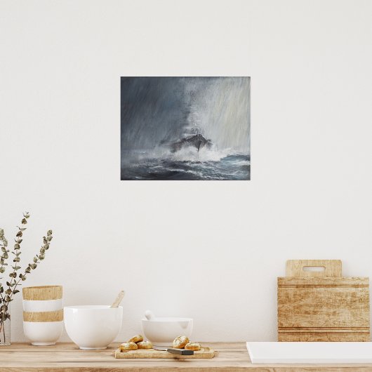 Bismarck through curtains of rain sleet poster (Keuken)