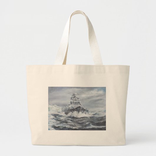 Bismarck voor de Groenlandse kust, 1900 uur, 23 me Grote Tote Bag (Voorkant)