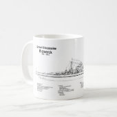 Bismarck - Zeeslag Blauwdruk Plannen BD Koffiemok (Voorkant links)