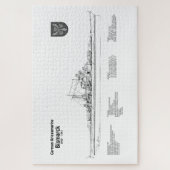 Bismarck - Zeeslag Blauwdruk Plannen BD Legpuzzel (Verticaal)