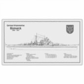 Bismarck - Zeeslag Blauwdruk Plannen BD Sticker (Voorkant)