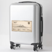 Bismarck - Zeeslag Blauwdruk Plannen SD Sticker (Koffer)