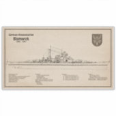 Bismarck - Zeeslag Blauwdruk Plannen SD Sticker (Voorkant)