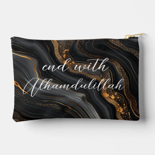Bismillah Alhamdullilah Black Gold Agate Etui (Achterkant)