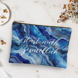 Bismillah Alhamdullilah Blue Agate Etui