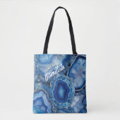 Bismillah Alhamdullilah Blue Agate Tote Bag (Voorkant)