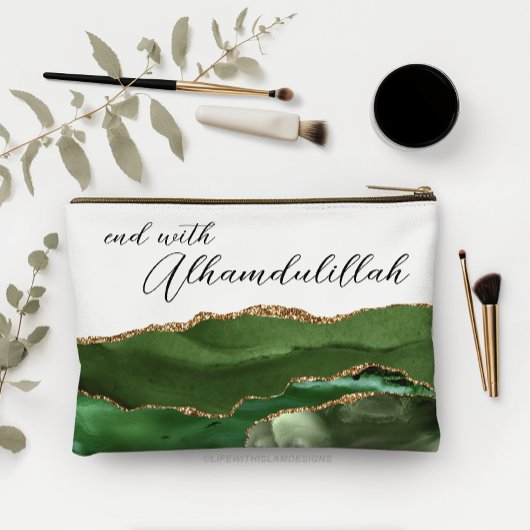 Bismillah Alhamdullilah Green Agate Etui