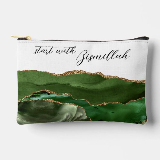 Bismillah Alhamdullilah Green Agate Etui (Voorkant)