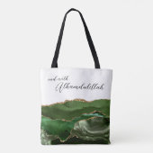 Bismillah Alhamdullilah Green Agate Tote Bag (Achterkant)
