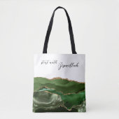 Bismillah Alhamdullilah Groene Agate Tote Bag (Voorkant)