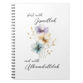 Bismillah Alhamdullilah Pastel Kleur Bloem Notitieboek