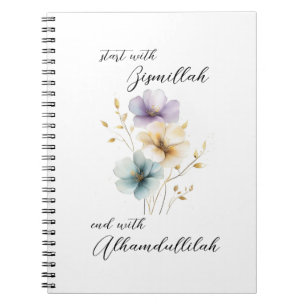 Bismillah Alhamdullilah Pastel Kleur Bloem Notitieboek