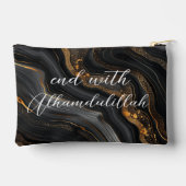 Bismillah Alhamdullilah Zwarte Goud Agate Etui (Achterkant)