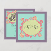 Bismillah flower Islamitische trouwuitnodiging kat Kaart (Voorkant / Achterkant)