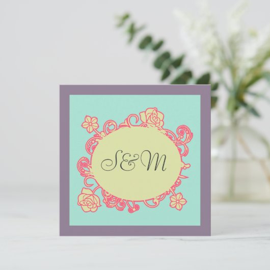 Bismillah flower Islamitische trouwuitnodiging kat Kaart (Staand voorkant)