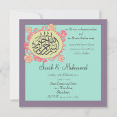 Bismillah flower Islamitische trouwuitnodiging kat Kaart (Achterkant)