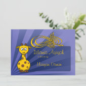 Bismillah Giraffe Aqiqa Islamitische Baby Aankondiging (Staand voorkant)