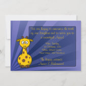 Bismillah Giraffe Aqiqa Islamitische Baby Aankondiging (Achterkant)