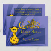 Bismillah Giraffe Aqiqa Islamitische Baby Aankondiging (Voorkant / Achterkant)