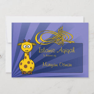 Bismillah Giraffe Aqiqa Islamitische Baby Aankondiging