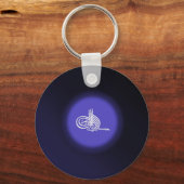 Bismillah - In naam van Allah blauwe kalligrafie Sleutelhanger (Voorkant)