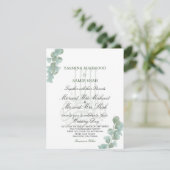 Bismillah Islamic Eucalyptus Elegant Wedding Kaart (Staand voorkant)