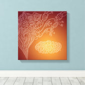 Bismillah - Islamitische bloem Arabische kalligraf Canvas Afdruk (Insitu (Houten vloer))