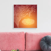 Bismillah - Islamitische bloem Arabische kalligraf Canvas Afdruk (Insitu (Woonkamer))