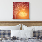 Bismillah - Islamitische bloem Arabische kalligraf Canvas Afdruk (Insitu (Slaapkamer))