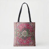 Bismillah pink and green tote Bag Persian (Voorkant)