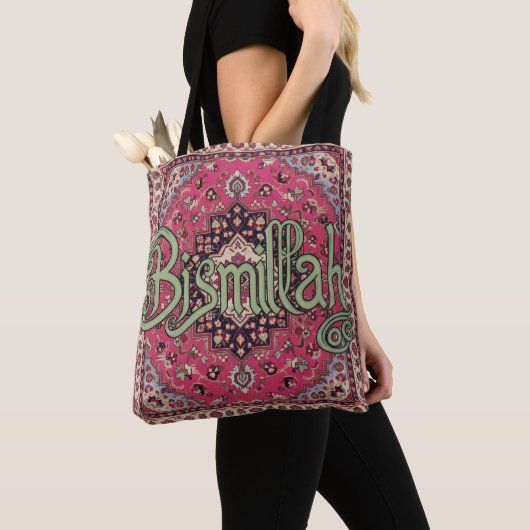 Bismillah pink and green tote Bag Persian (Dichtbij)