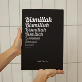 Bismillah Typografie Wit Gradatie op Zwart Poster