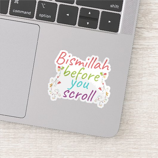 Bismillah voordat je scrollt sticker (Detail)