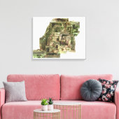 Bismutkristallen met een iriserende laag canvas afdruk (Insitu (Woonkamer))