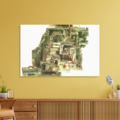 Bismutkristallen met een iriserende laag canvas afdruk (Insitu (Woonkamer))